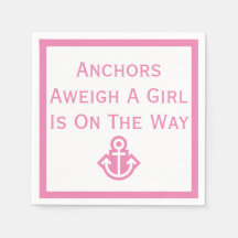 Anchors Aweigh A Baby om Anchor Napkins