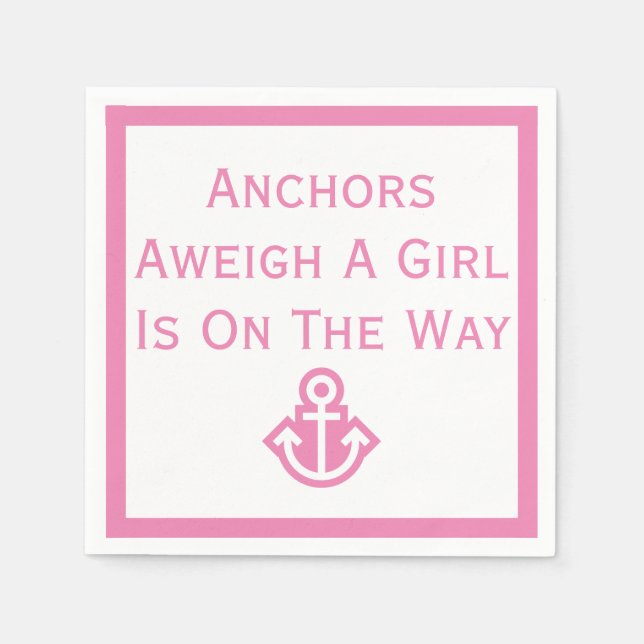 Anchors Aweigh A Baby om Anchor Napkins Pappersservett (Framsidan)
