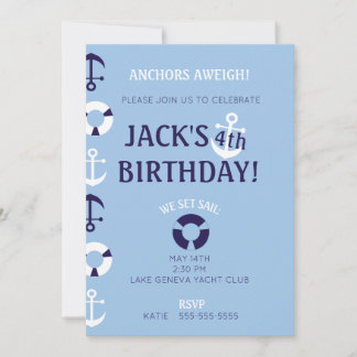 Anchors Aweigh Birthday-inbjudan Inbjudningar