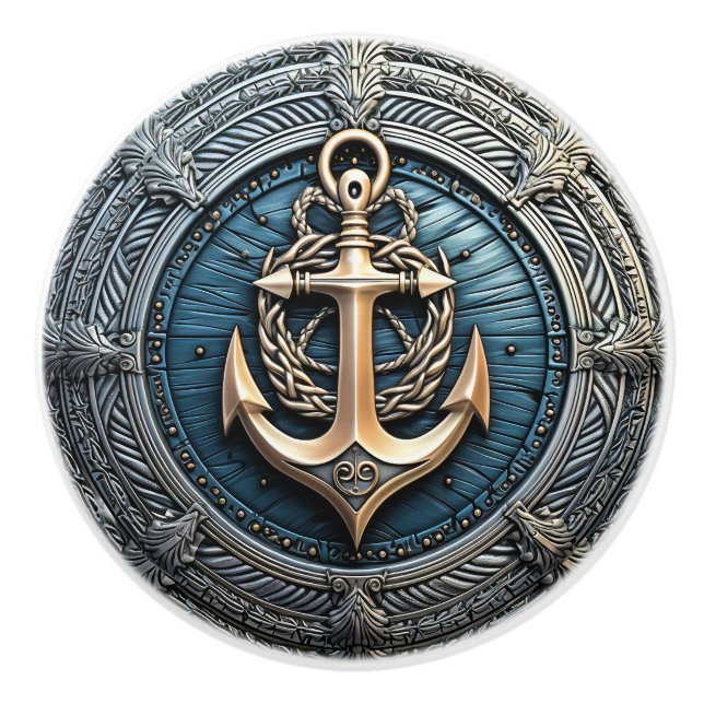 Anchors Aweigh Ceramic Knob Knopp (Framsidan)