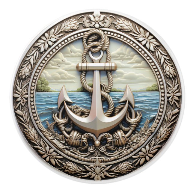 Anchors Aweigh Ceramic Knob Knopp (Framsidan)