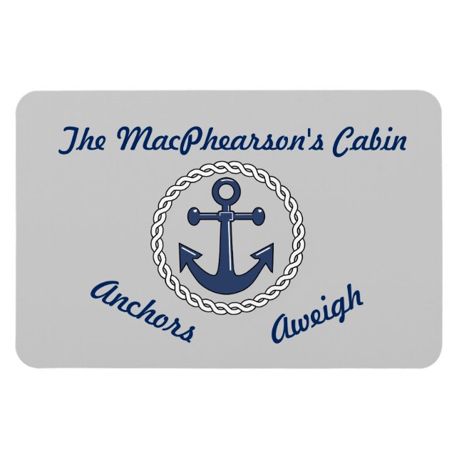 Anchors Aweigh Grått Stateroom dörrmarkör Magnet (Horisontell)