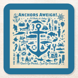 Anchors Aweigh! Underlägg Papper Kvadrat