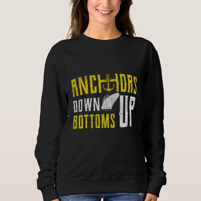 Anchors Down Sailing Boeing Sailboat T Shirt (Framsida)