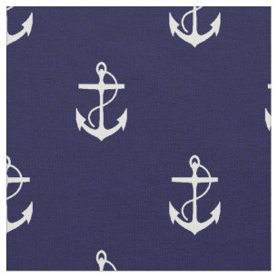 Anchors Nautical Fabric Tyg