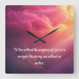 Anchors Ord Fyrkantig Klocka