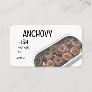 Anchovies i en tenn visitkort
