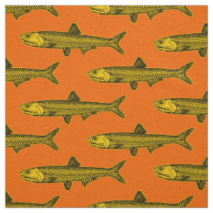 Anchovy Mönster - Amber, Black och Orange Tyg