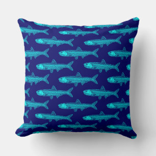 Anchovy Mönster - Cyan- och djuphavssjön Kudde
