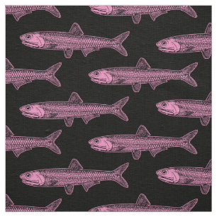 Anchovy Mönster - Rosa och svart Tyg
