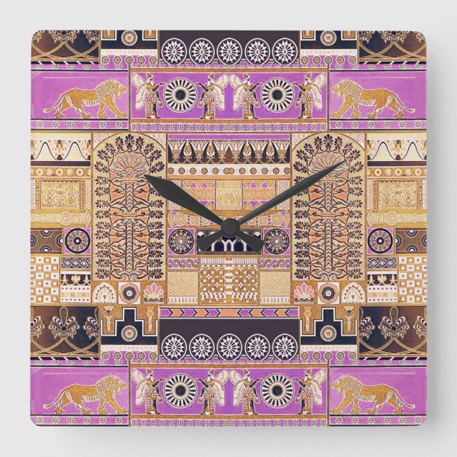 Anciella assyria Wall Clock Fyrkantig Klocka (Framsida)