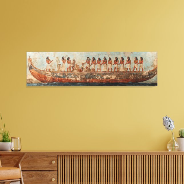 Anciella egyptiska Boat Wall Art - Mythology Journ Canvastryck (Insitu (Vardagsrum))