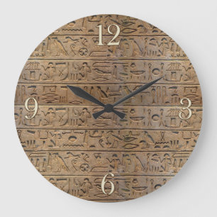 Anciella egyptiska Hieroglyphs Designer Clock Stor Klocka