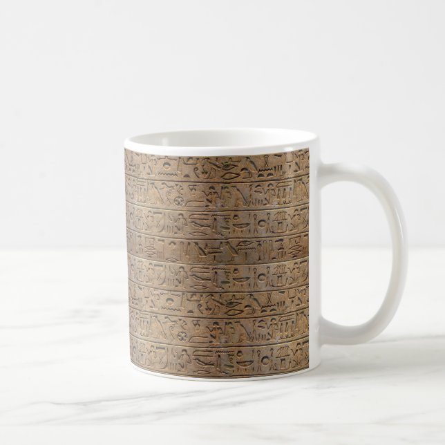 Anciella egyptiska Hieroglyphs Designer Gift Kaffemugg (Höger)