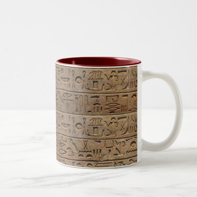 Anciella egyptiska Hieroglyphs Designer Gift Två-Tonad Mugg (Höger)