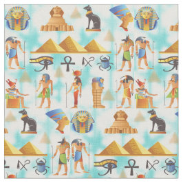Anciella egyptiska symboler och Icons Fabric Desig Tyg