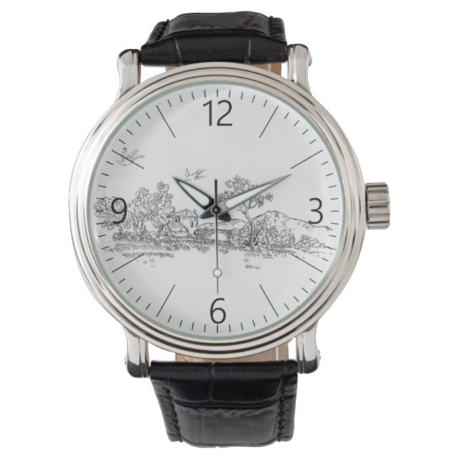 Anciella landskapskonst armbandsur (Framsida)