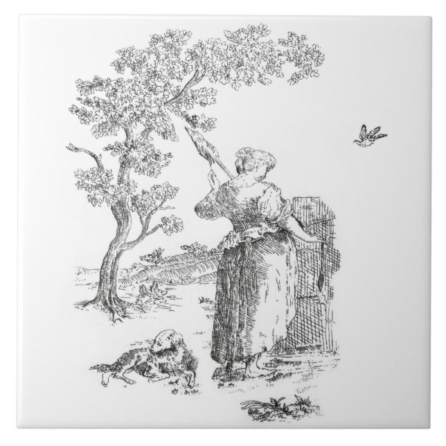 Anciella landskapskonst kakelplatta (Framsidan)