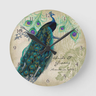 Anciella Peacock & Etchings Personlig Bröllop Rund Klocka