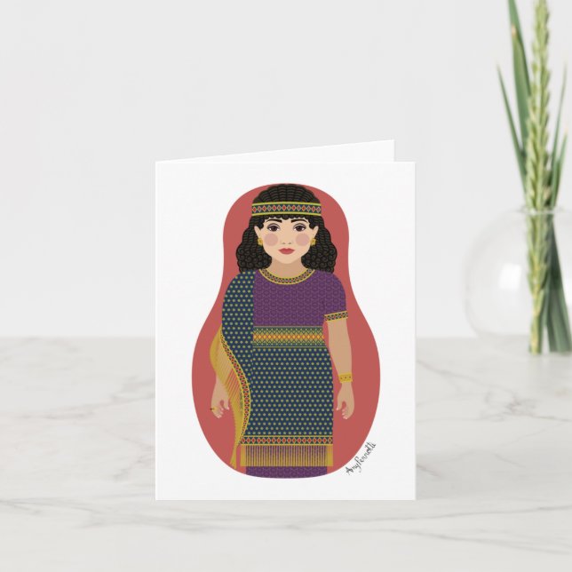 Anciellt assyriskt Matryoshka-kort Kort (Framsida)