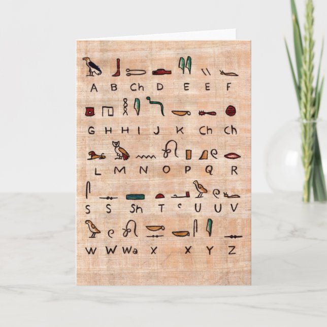Anciellt egyptiskt Alphabet Greeting Card Kort (Framsida)