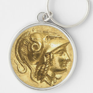 Anciens Athena Coin Rund Silverfärgad Nyckelring