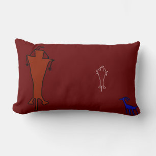 Ancient Alien Art Petroglyph s Man eller Alien Lumbarkudde