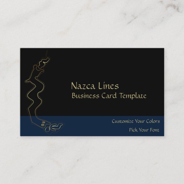 Ancient Alien Logotyp Guld Metallic Nazca Linjer Visitkort (Framsida)