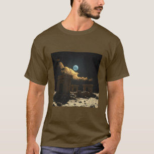 Ancient Alien Måne Ruins T-Shirt Sci-Fi Lunar Te