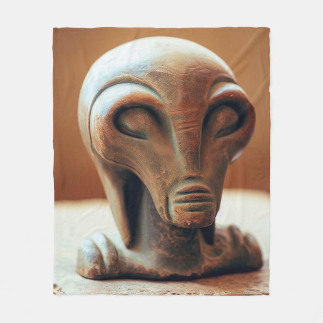 Ancient Alien Statue Fleecefilt (Framsidan)