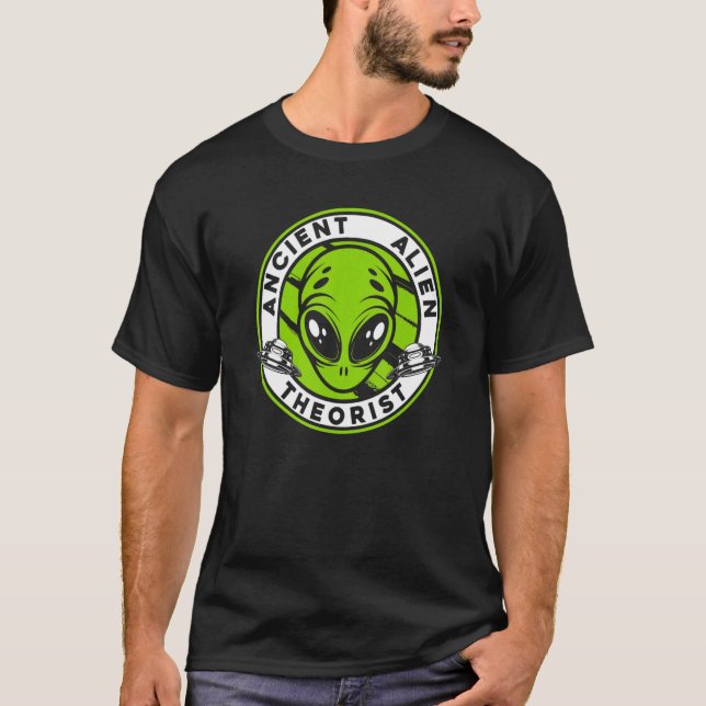Ancient Alien Theorist Ufo Conspiracy Alien T Shirt (Framsida)