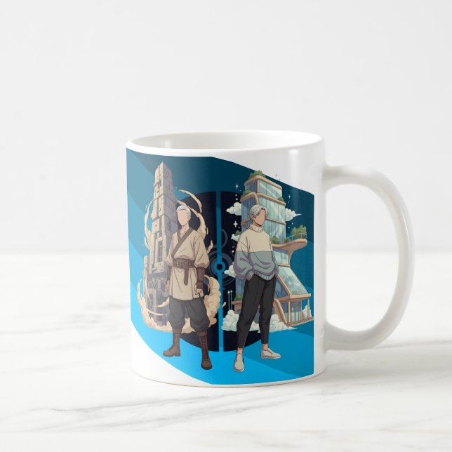 Ancient and Modern Architecture Contrast Art Kaffemugg (Höger)