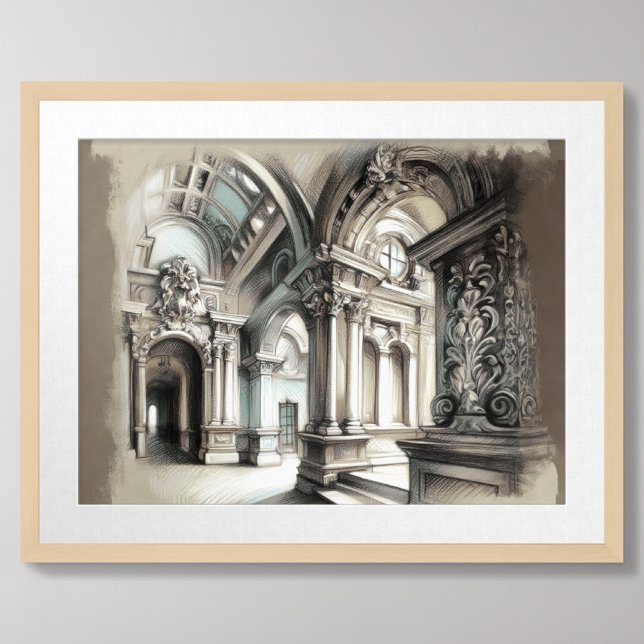 Ancient Architecture Roman Arches Ornate Detail Poster (Skapare uppladdad)