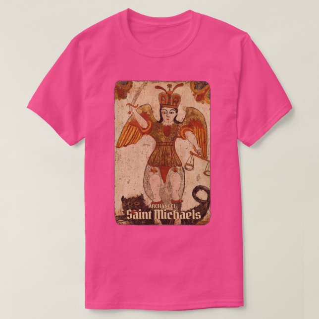 Ancient Art Archangel Saint Michaels T Shirt (Design framsida)