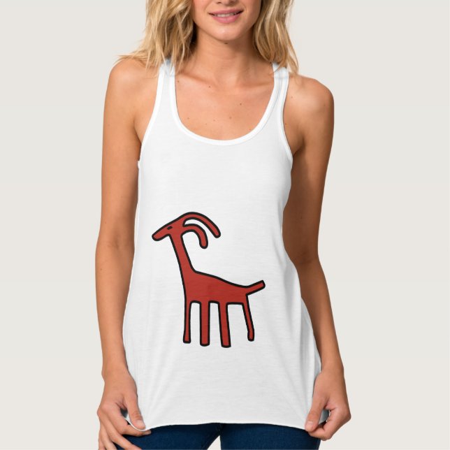 Ancient Art Red Goat Linne Med Racerback (Framsida)