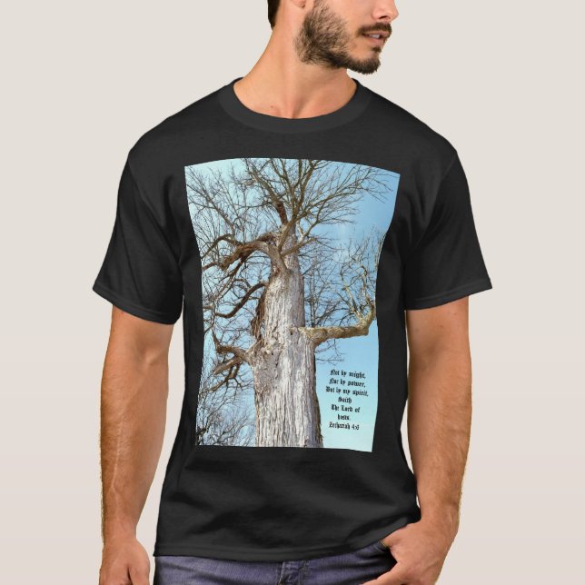 Ancient Ash Zechariah 4:6 T Shirt (Framsida)