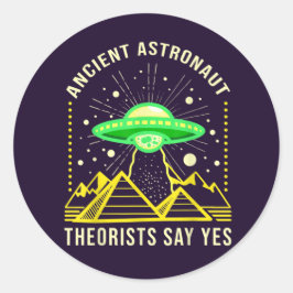 Ancient Astronaut Teorister säger ja till Alien Te Runt Klistermärke