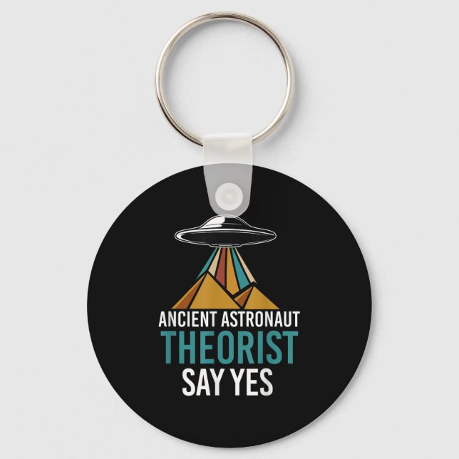 Ancient Astronaut Theorist säger ja till Funny Ufo Nyckelring (Framsida)