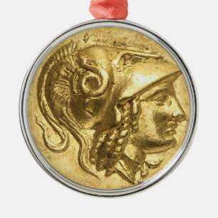 Ancient Athena Coin Julgransprydnad Metall