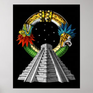 Ancient Aztec Pyramid Poster