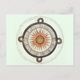 Ancient Aztec Sol Stone Calendar Vykort