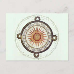 Ancient Aztec Sol Stone Calendar Vykort