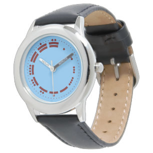 Ancient Blue Red Mayan Numerals Vector Art Armbandsur