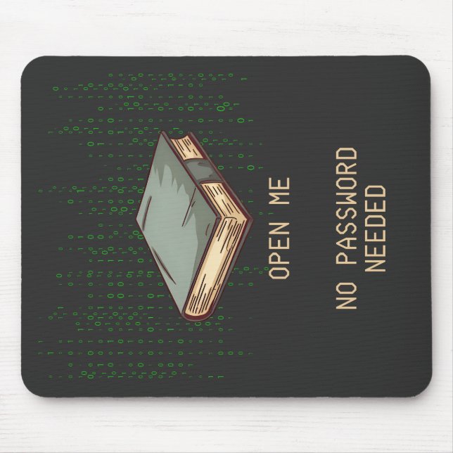 Ancient Bok med binärkodoffert för Tech Geek Musmatta (Framsidan)