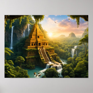 Ancient Borttappad City i Jungle Poster