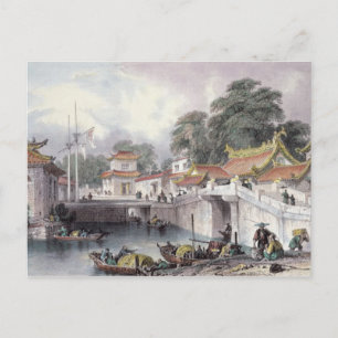 Ancient Bridge över floden vid Chapro, c.1850 (c. Vykort