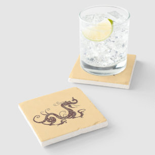 Ancient brun mystisk drake stenunderlägg