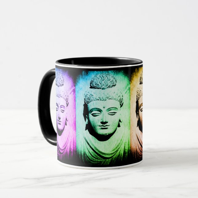 Ancient Buddha - flera färgade tea/kaffe mugg (Framsida vänster)