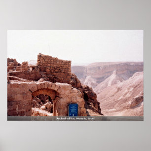 Ancient building, Masada, Israel Poster