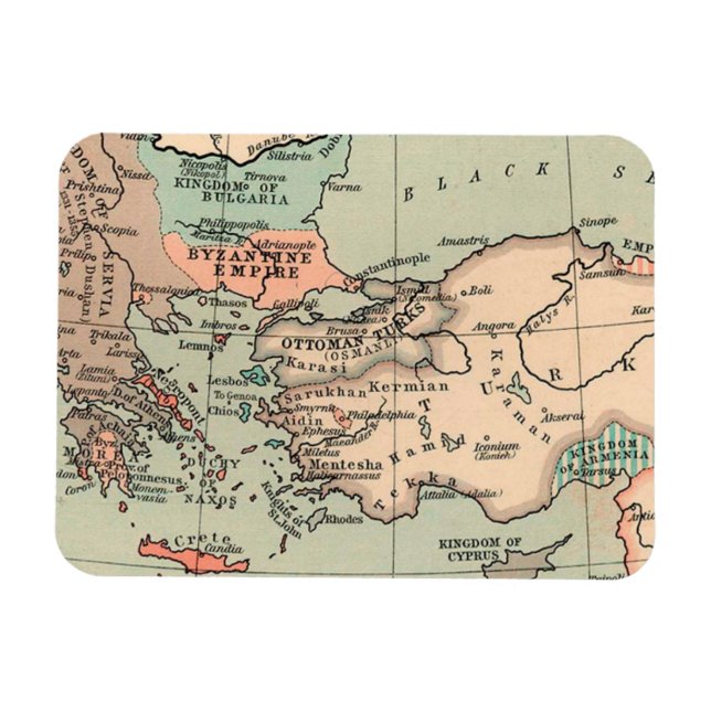 Ancient Byzantine Empire Karta Magnet (Horisontell)